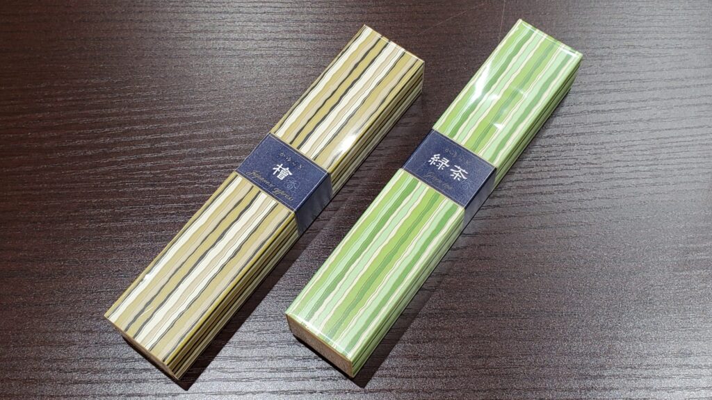 日本香堂のお香　かゆらぎ　檜　緑茶